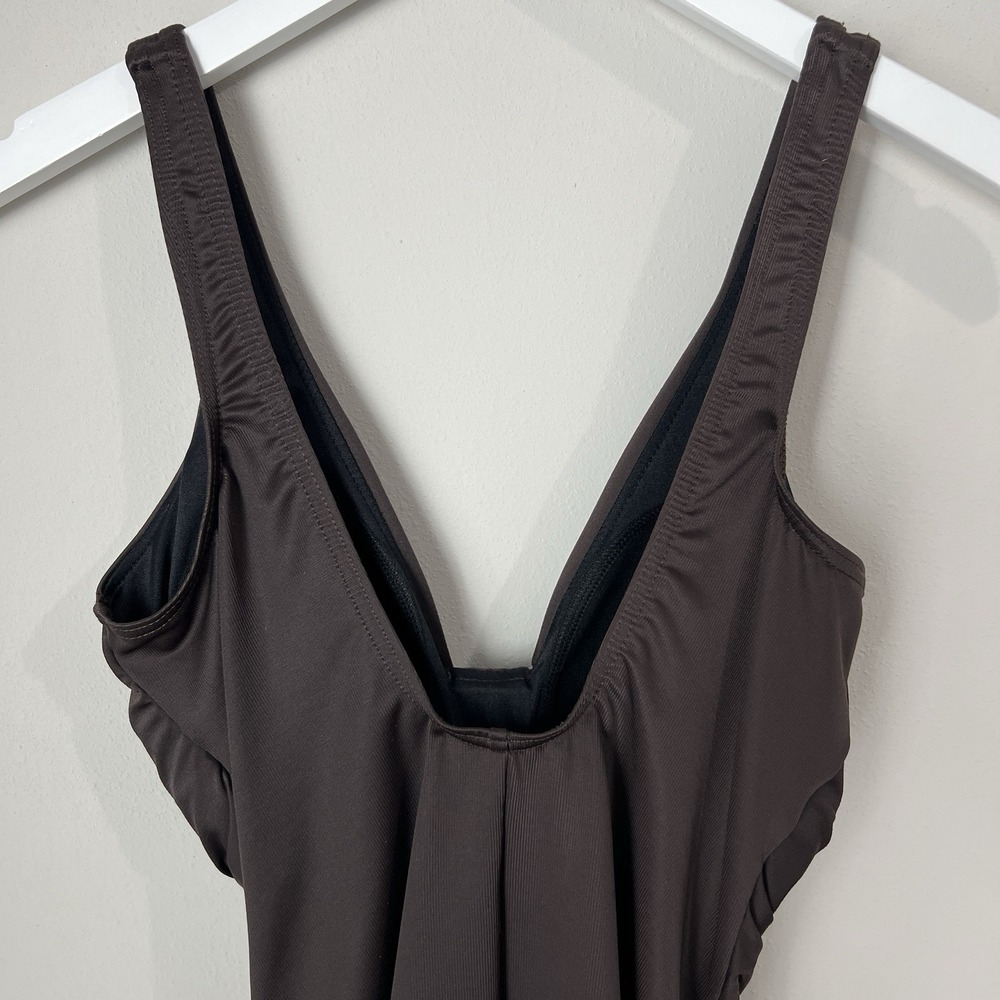 Miraclesuit Treasure Island Embellished One Piece Swimsuit Size 8 Brown Slimming - Picture 7 of 10